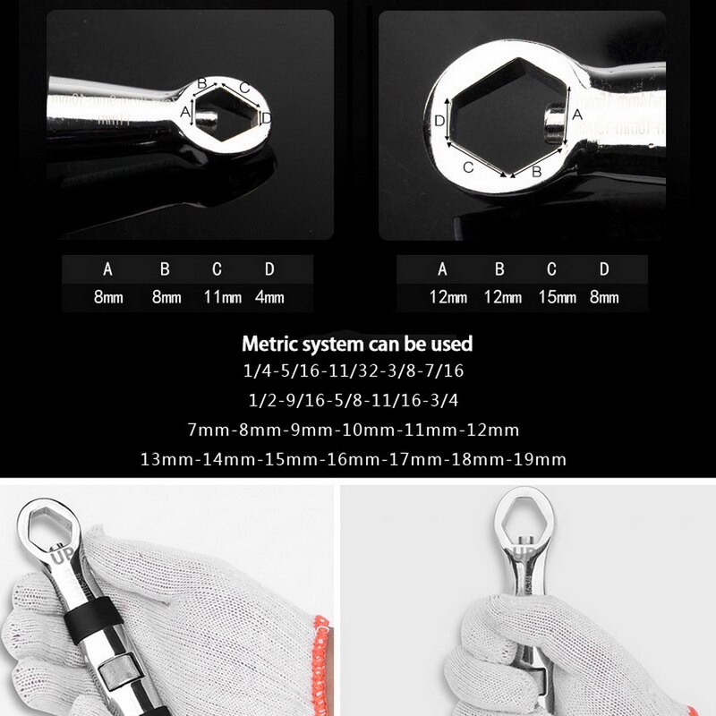 4-19mm Adjustable Wrench Multi-functional Combination Spanner 23 in 1 Hand Tool
