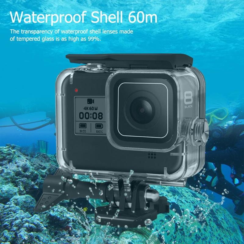 Duiken Case 60m Voor Gopro hero 8 Zwart waterdichte Behuizing case gopro8 sport camera waterproof case accessoires