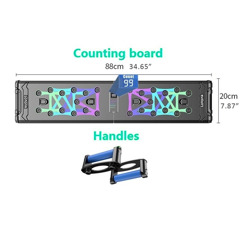 88cm Counting Push Up Board Home Gym Training Pectoralis Arm Muscles Latissimus Dorsi Multifunctional Push-up Brace Stand Plates: Counting board