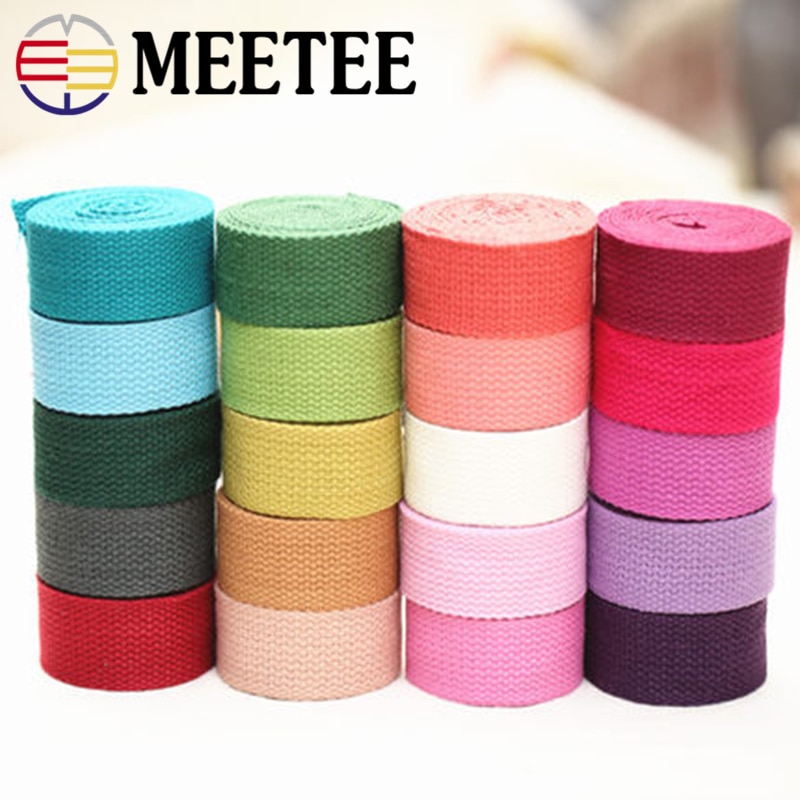 5 meter meetee 2.5cm bomuldslærred webbing bånd sytaske strop bælte bias bindende tape til tøj rygsæk tilbehør håndværk