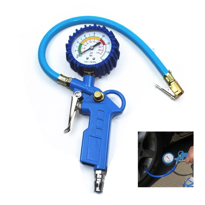 Mechanical/Digital Tyre Pressure Gauge Tyre Checker with Flexible Hose 220PSI 0-16 Bar Blue/Grey/Silver/ Gold Durable