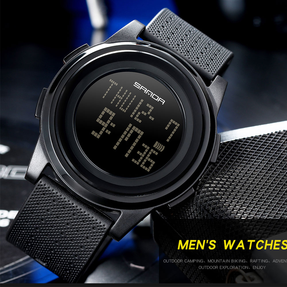 Sanda Luxe 9Mm Super Slim Sport Horloge Mannen Elektronische Led Digitale Horloges Voor Mannen Mannelijke Klok Relogio masculino