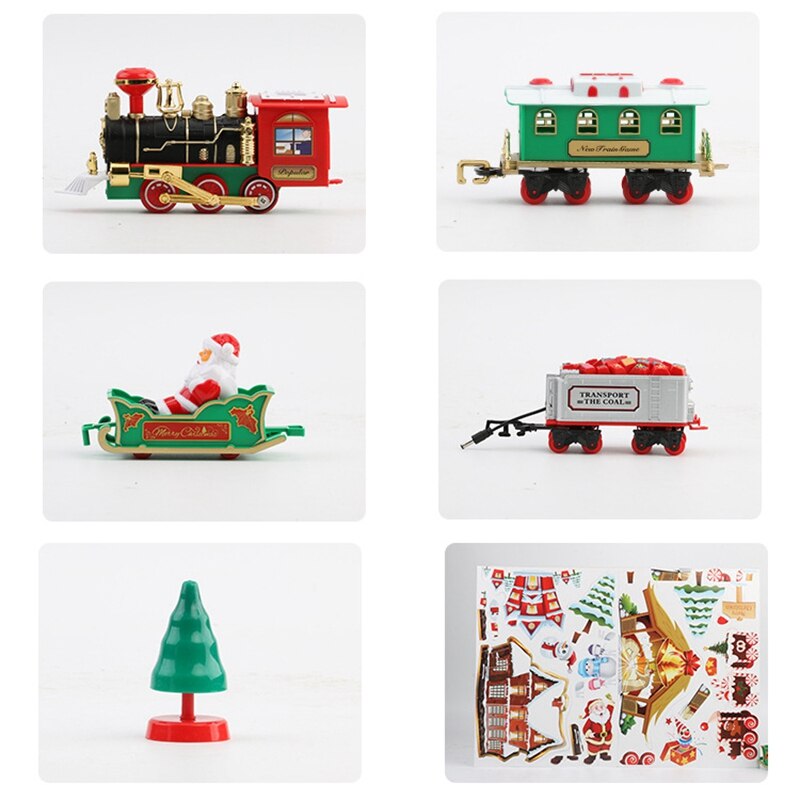 Elektrisk julebane bil tog sæt legetøj med lys og lyd hængende juledekorationslegetøj til juletræ
