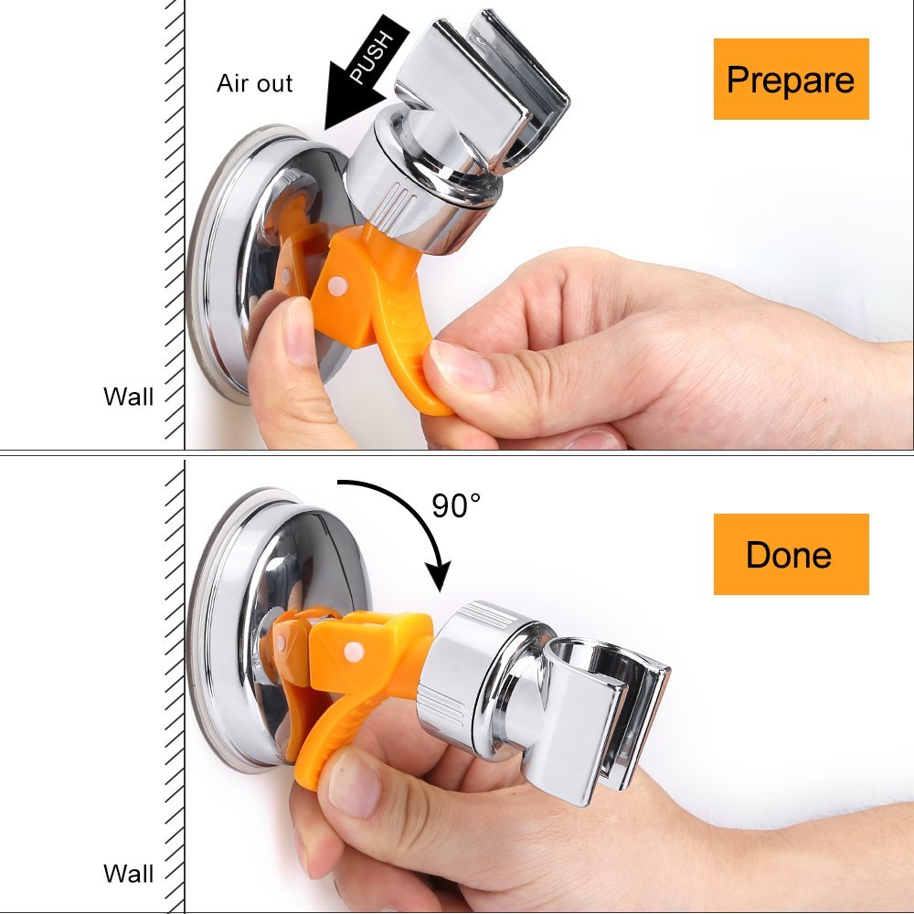 Schlecht Saugnapf Handheld duschkopf Halfter Duschkopf Halterung Höhenverstellbar Dusche Halfter, kunststoff ABS Chrom Poliert