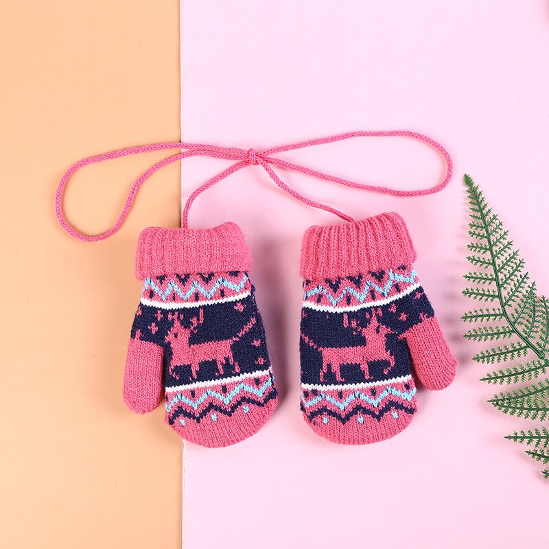 Inverno grosso quente luvas de natal para crianças crianças luvas de lã de malha corda da criança 5-10y meninos da menina das crianças: 05