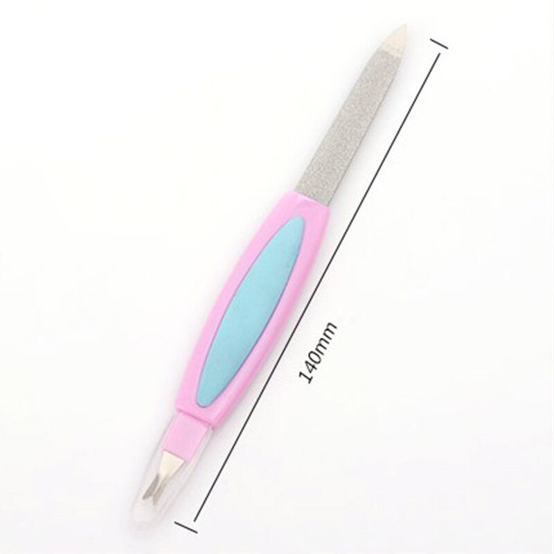 3 In 1 Multifunction Stainless Steel Nail File Salon Buffer Dead Skin Push Polisher Manicure Pedicure Nail Art Tool