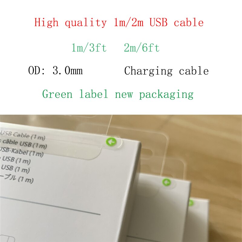 10pcs/lot brand OD 3.0 diameter cable internal metal woven mesh, 1M 2M data cable and retail packaging