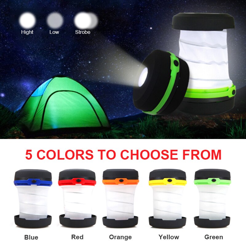 Mini led-kampeerlantaarn op batterijen, zaklamp, opvouwbaar, draagbaar, voor buiten, tentlantaarn voor wandelen, kamperen