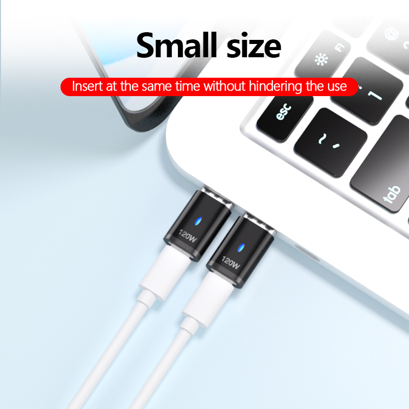 USB C Magnetic Adapter 120W Fast Charging 480Mbs Magnet Converter for iPad MacBook Pro Surface 7 HUAWEI MI OPPO Switch Connector