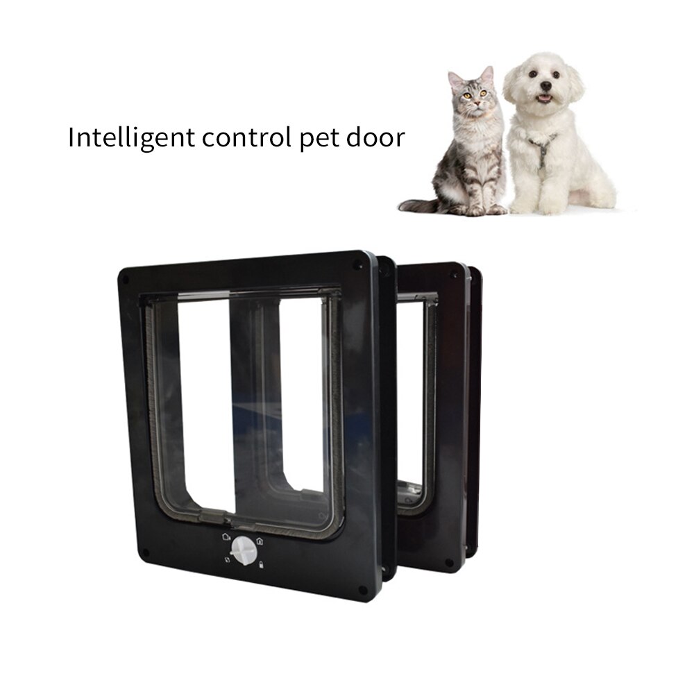 Porta Basculante cão Gato Com 4 Way Flap Porta Trava de Segurança Para O Cão Gatos Gatinho Plástico ABS Pequeno Pet Portão portas de Batente de porta Kit Gato Cães