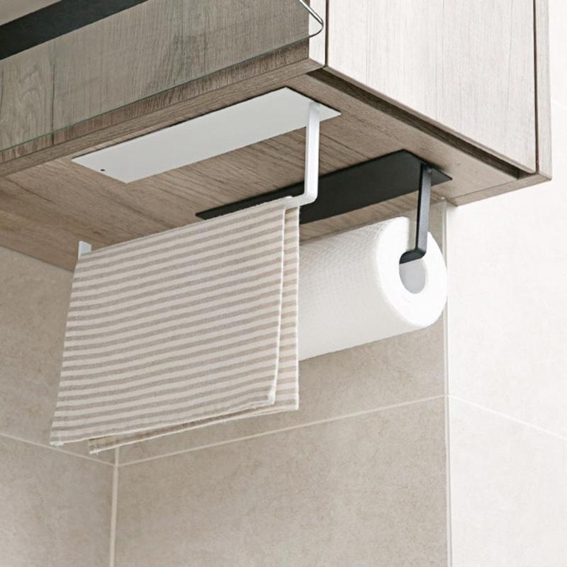 Køkkenrulle papirholder selvklæbende toiletpapir bøjle håndklæde opbevaringsstativ enkelhed badeværelse opbevaring tilbehør