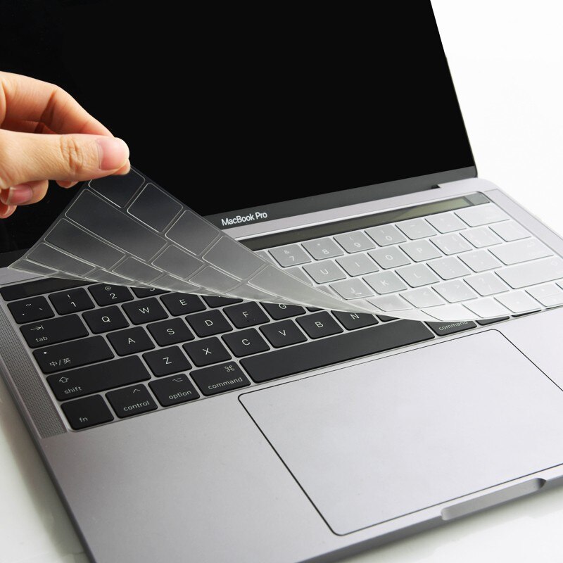 USA USA wprowadź rosyjski arabski ukraina angielski układ cienka miękka klawiatura silikonowa pokrywa dla Macbook Pro 13 15 touch bar 2019 2018: US TPU Clear