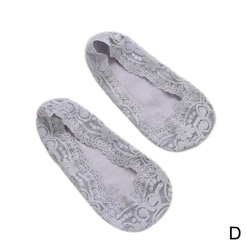 Lace Boat Socks Invisible Socks Women's Cotton Summer Low Shallow Cotton Slippers Socks Thin Non-slip Antiskid Silicone Cut X9S2: D