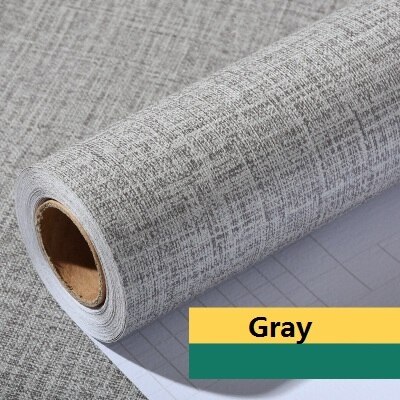 PVC Vinyl Self adhesive Wallpaper for Bedroom Living Room Decor Wall Decals for Kitchen Contact Paper Shelf Liner Wall Stickers: Flax Gray / 60cm x 5m