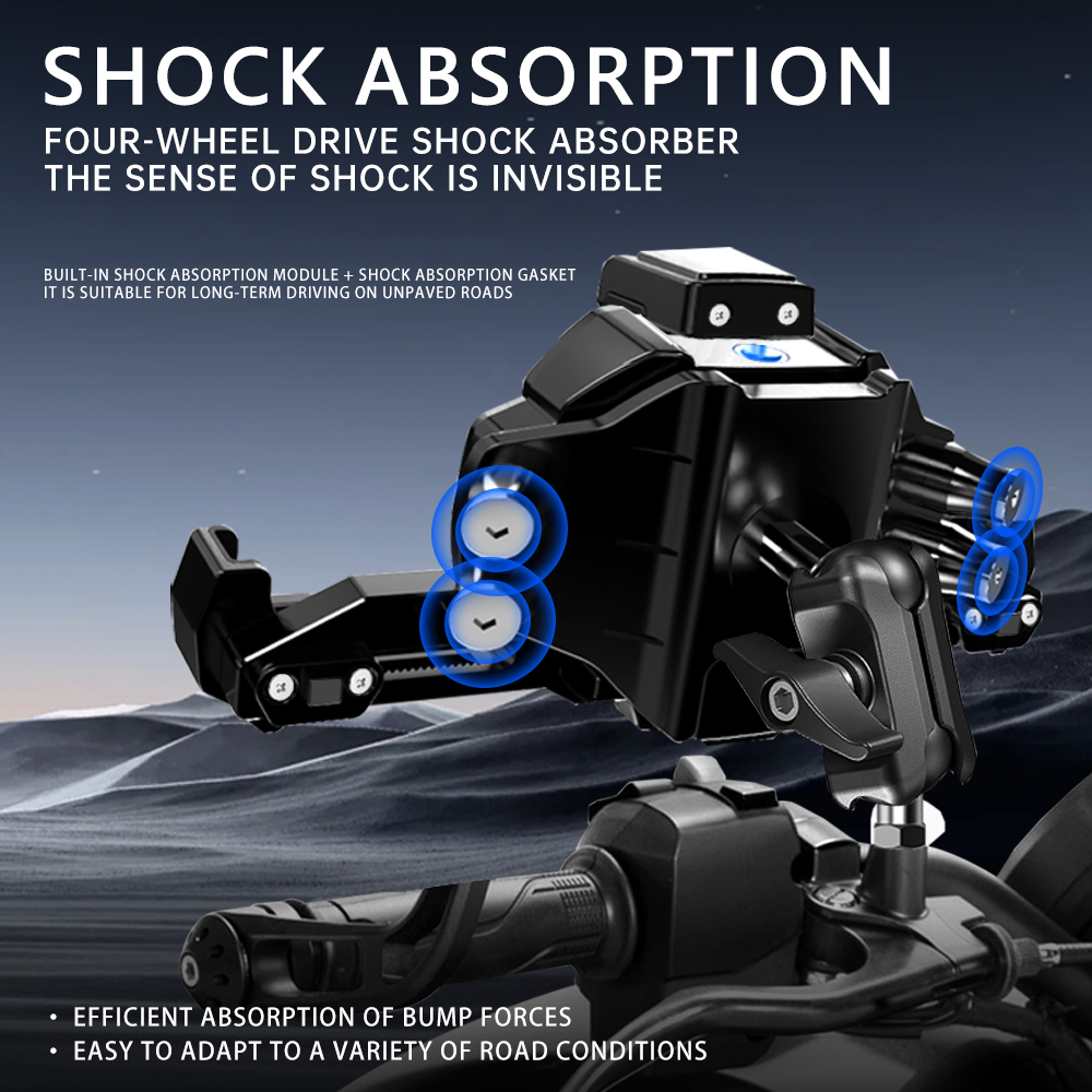 For Benda Napoleon 450 Motorcycle Phone Holder Intelligent Sensor Electric Waterproof Anti-Shake Wireless charging Navigation