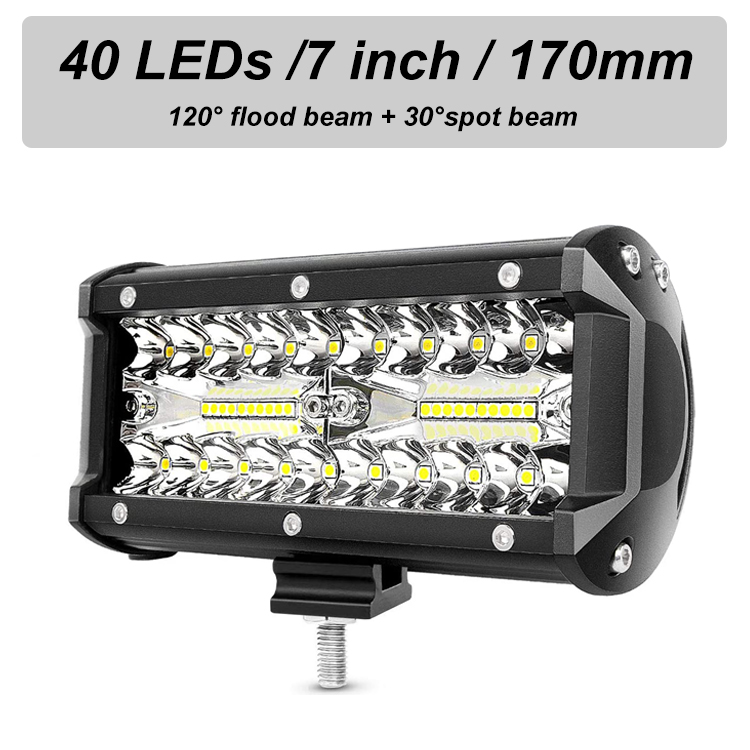 Nlpearl 3- rad led bar 4-20 tommer led lys bar/arbeidslys for bil traktor båt offroad 4 x 4 lastebil atv 12v 24v arbeidslampe frontlykt: 1 stk -120w-40 led