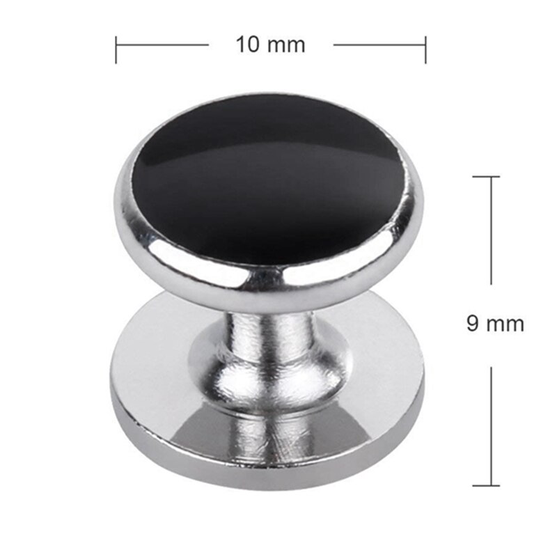 VOANZO 8 stuks Manchetknopen voor mannen, zwart, rond