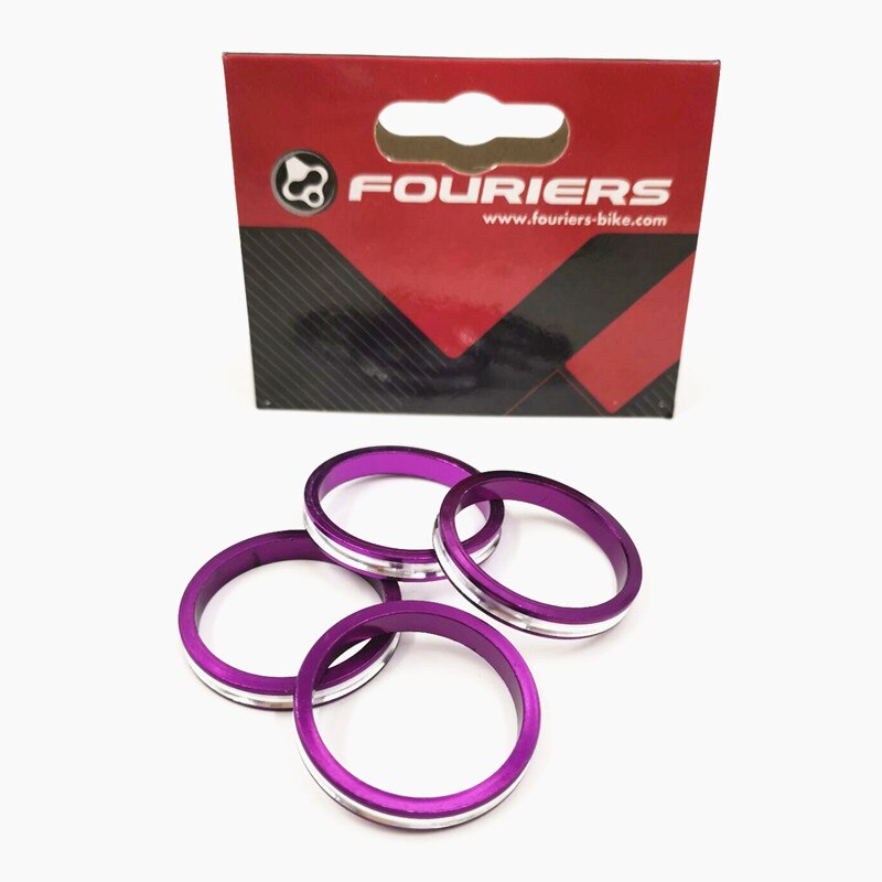 Fouriers mtb cykel gaffel spacer cykel vaskemaskine 28.6 mmx 34mm vaskeraluminium hoved 5mm rør vaskemaskine cykel tilbehør: Lilla