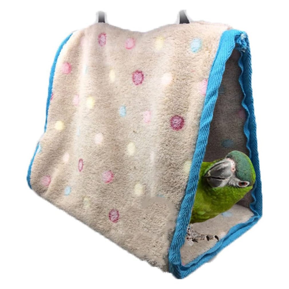 Papuga bawełniany hamak zimowy zwierzę domowe legowisko z bawełny ciepły trójkątna zabawka artykuły dla ptaków papuga przenośny ptak wisząca zabawka