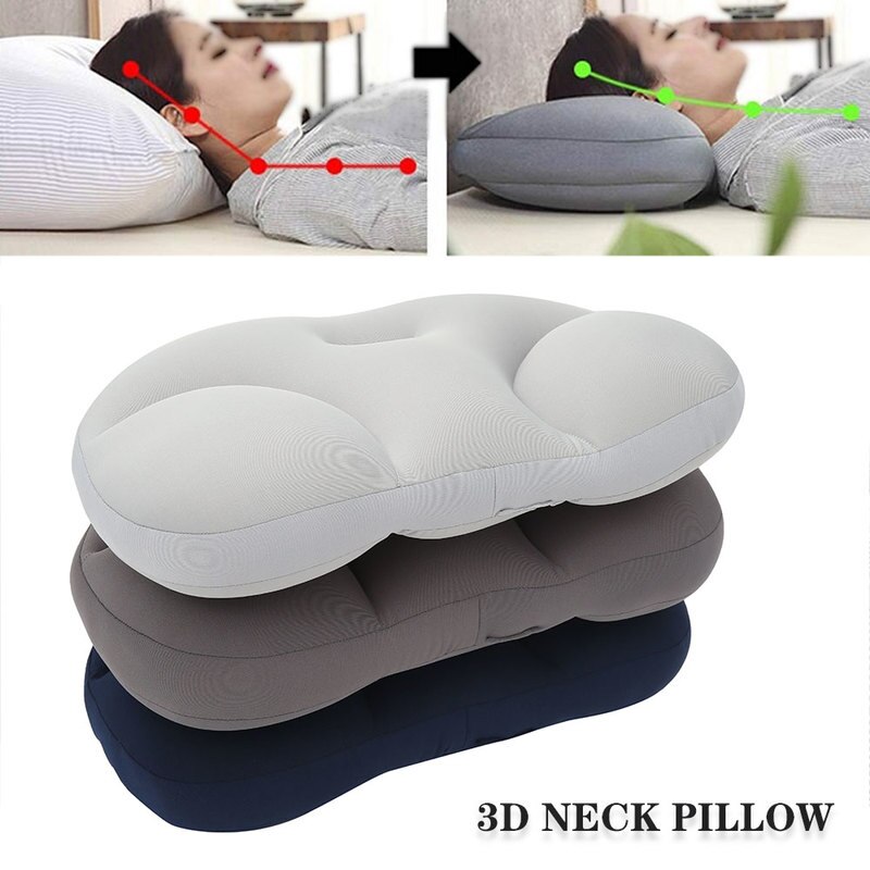 3D Nekkussen Creatieve Neck Head Rest Diepe Slaap Luchtkussen Overdrukventiel Kussens Wasbaar Kussensloop Thuis Textiel