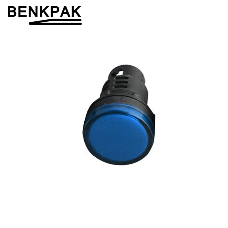 30mm led indikatorlampe signal lys blå, grøn, rød, hvid, gul pilotlampe 12v 24v 110v 220v
