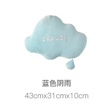 Leuke Creatieve Regenboog Zon Cloud Knuffel Gevuld Zon Bewolkt Natuurlijke Weer Zachte Pop Home Decoratie Kussen Kinderen Speelgoed: blue cloud