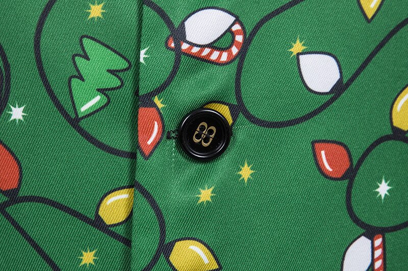 Christmas Vest Year Men's Christmas 3D Light Bulb Printing Vest Men's Suit Vest Wedding Vest MJ186