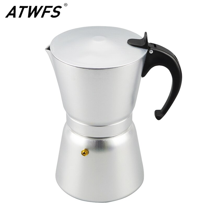 ATWFS 12 Cups Aluminum Moka Pot Portable Coffee Maker Stove Top Coffee Maker Pot Coffee Brewer