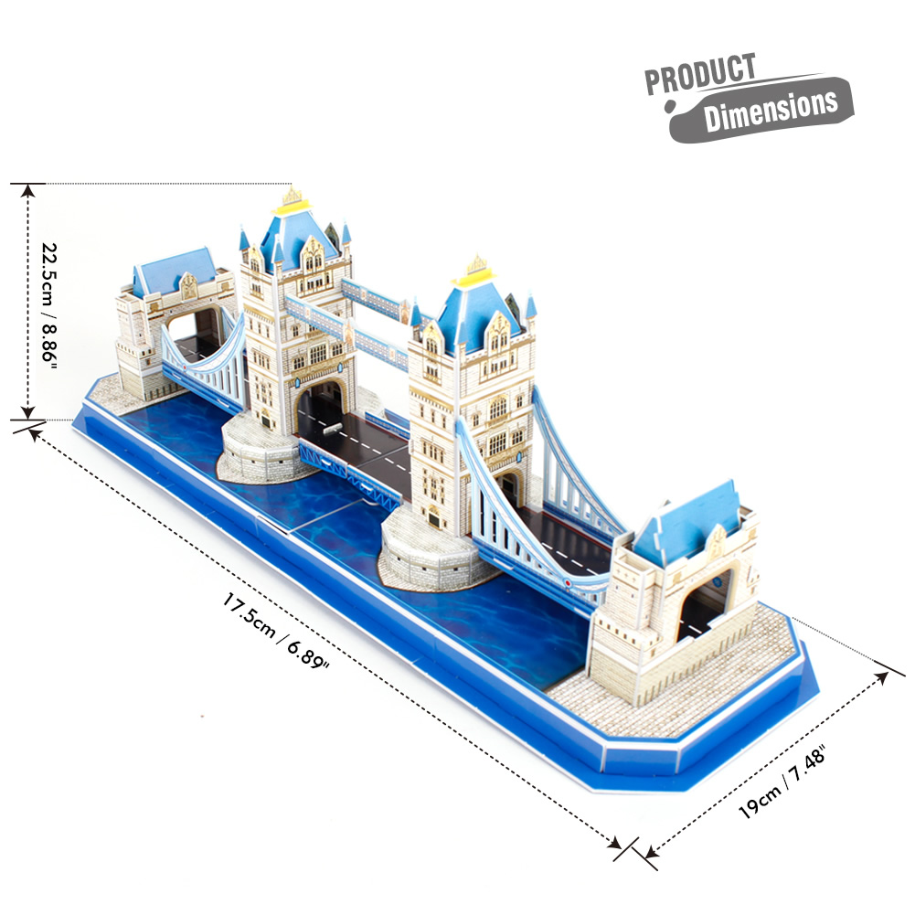 CubicFun 3D Puzzles UK Tower Bridge London Architecture Building Model Kits Landmark Jigsaw Papercraft for Adults Kids