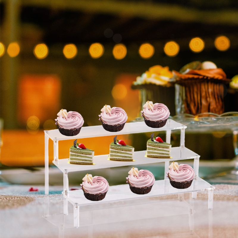 Acryl Display Stand 3 Tier Riser Display Plank Showcase Voor Action Figures Cupcakes Dessert Candy Treat Au27 21