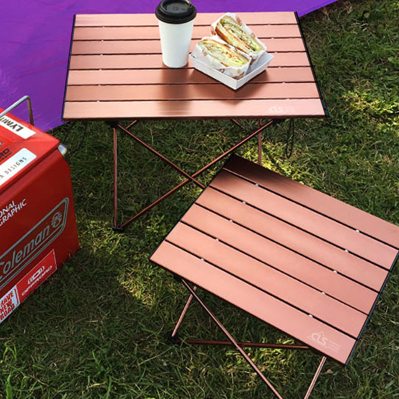 Big Outdoor Folding Table Aluminum Alloy Light Barbecue Portable Picnic Recreational Self-driving Camping Plate 68x48x40cm