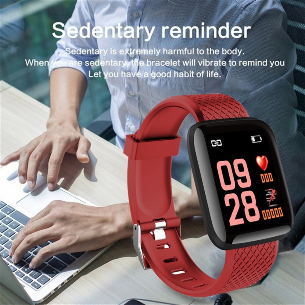 Smartklokke armbånd blodtrykk puls søvnmåler fitness tracker sport band for android ios 116 pluss menn kvinner barn