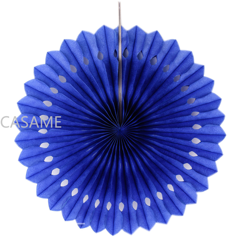 5Pcs Kleur Tissue Papier Cut-Out Papier Fans Pinwheels Opknoping Bloem Papier Ambachten Voor Wedding Party Verjaardag Decor levert: Deep Blue