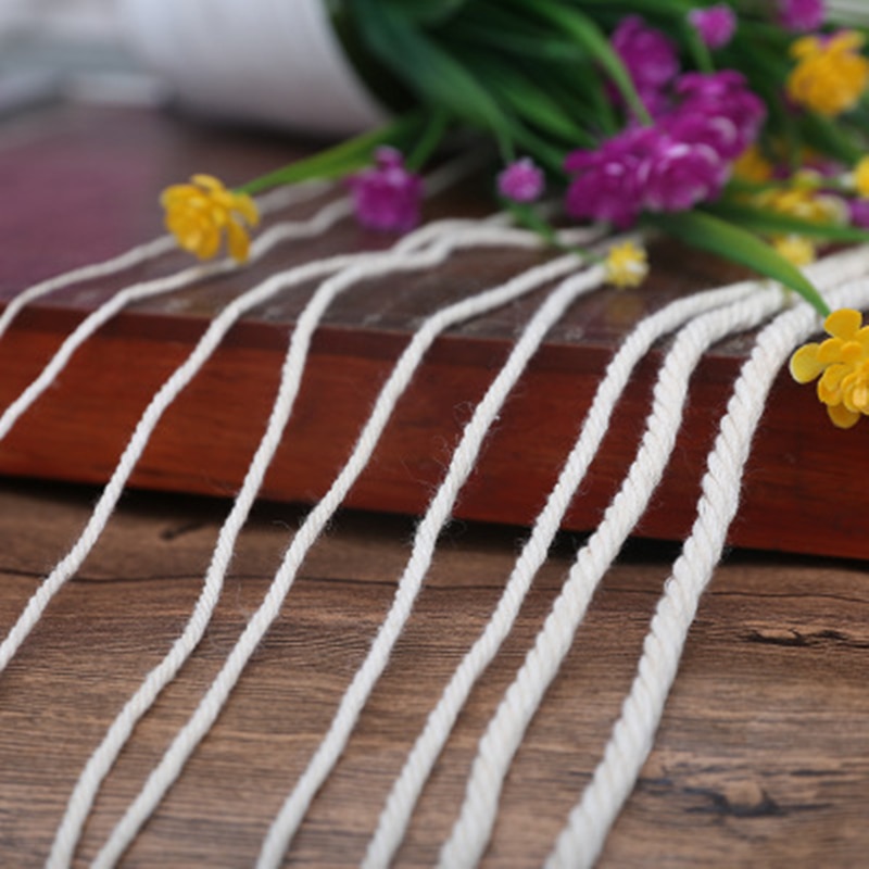 3Mm 4Mm 5Mm 6Mm Macrame Touw Twisted String Katoenen Koord Voor Handgemaakte Natuurlijke Beige Touw Diy thuis Bruiloft Accessoires Gif