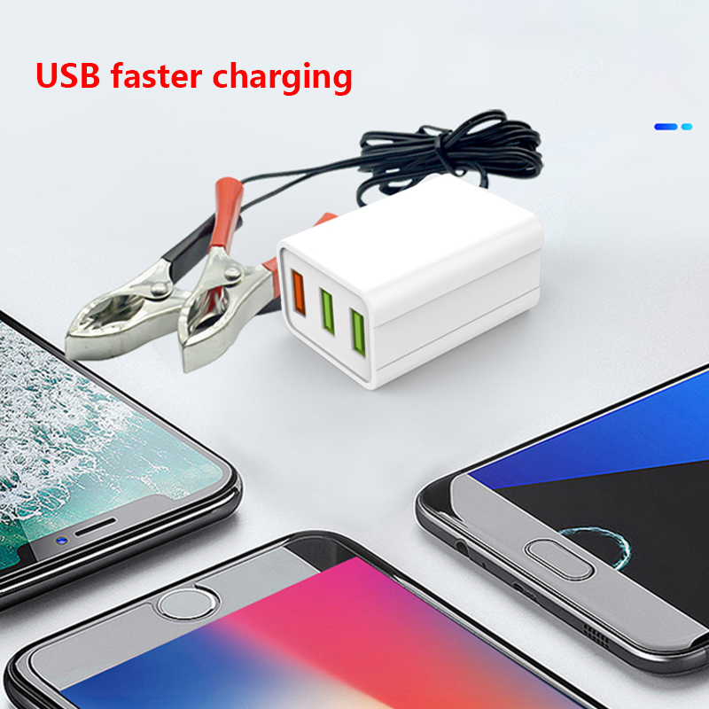 DC Car Battery Power 12V 24V Convert To 5 V USB Adapter Faster Charge Buck Converter Outdoor Charger for Mobile Phone Camera