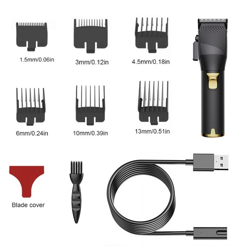 Professionele Oplaadbare Low Noise Tondeuse Kapper Salon Machine Tondeuse Adjustmental Elektrische Haar Snijgereedschap