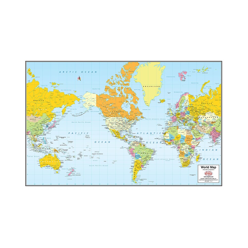 De Wereldkaart Mercator Projectie Zonder Nationale Vlag Voor Reizen En Reis 150X225 Cm