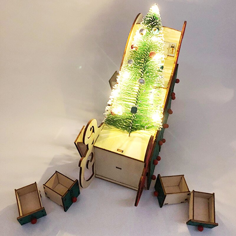 Wooden Advent Calendar Countdown Christmas Party Decor 24 Drawers Christmas LED Light up Decoration Box Advent Calendars
