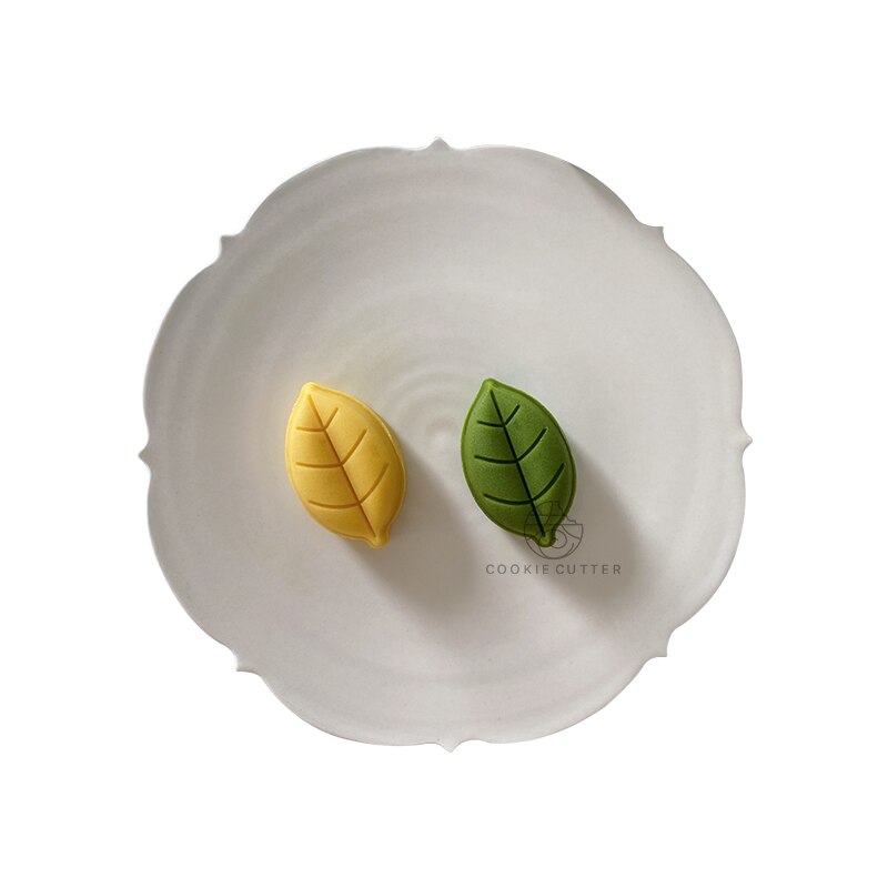 25-35g blad stempel mung bønne kage måne kage form kage udstikker wienerbrød dessert bageform fondant kage dekorationsværktøj genanvendelig