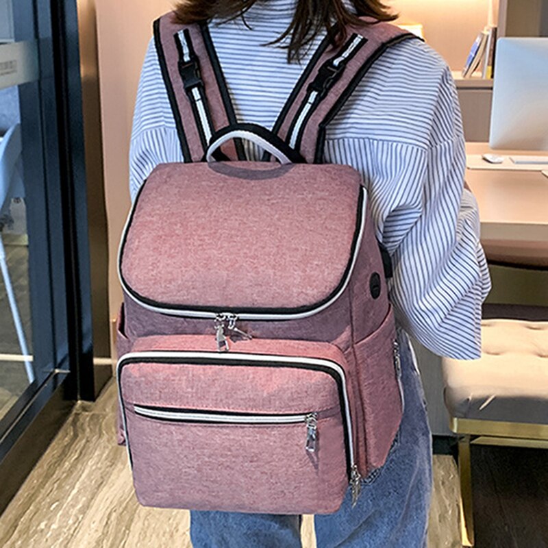 Multifunctional Mummy Backpack Large Capacity Organizer USB Charging Port with Nursery Bottle Thermal Bag Multifunction Backpack