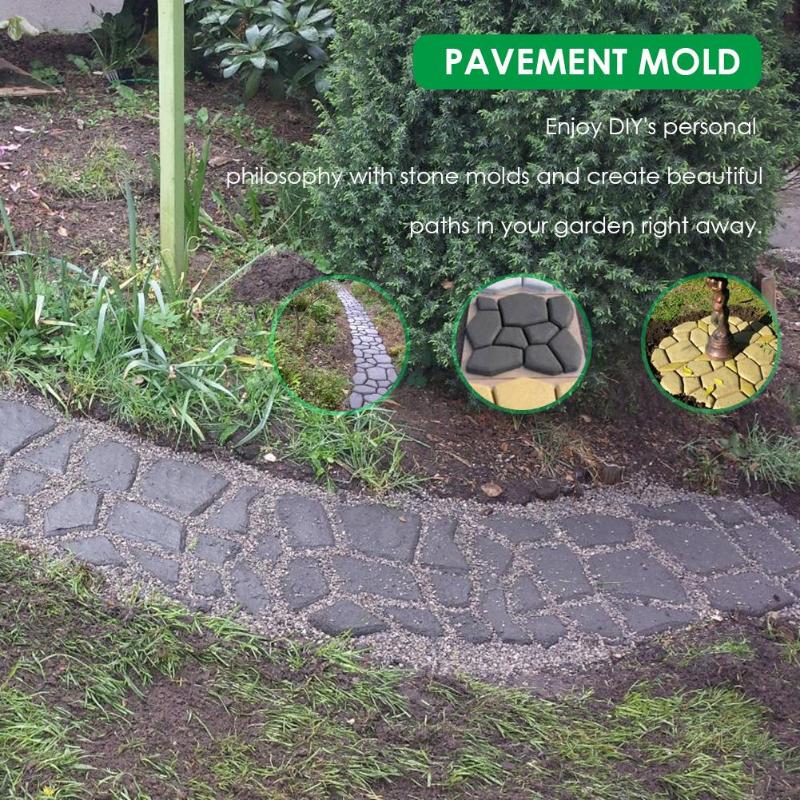 Molde de hormigón para pavimento de jardín, molde de hormigón para pavimento de jardín, DIY, Camino de piedras de ladrillo de cemento, moldes de hormigón, decoración de Tuin