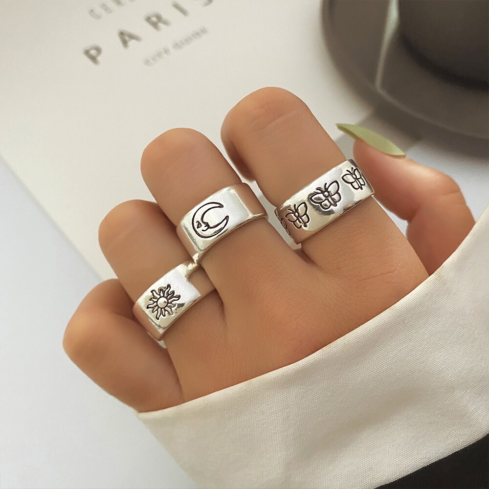 FNIO Retro Spider Snake Skeleton Ring Japanese Style Men&#39;s Halloween Ring Hip Hop Rock Jewelry: FN33914486
