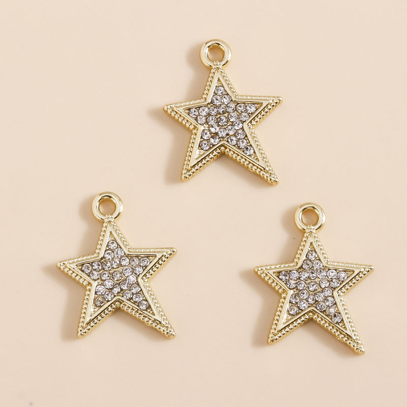 Leslie 5 Stuks Prachtige Gouden Zilveren Kleur Kristal Halve Maan Sterren Bedels Voor Oorbellen Armband Ketting Diy Sieraden Hangers: Antique Bronze Plated