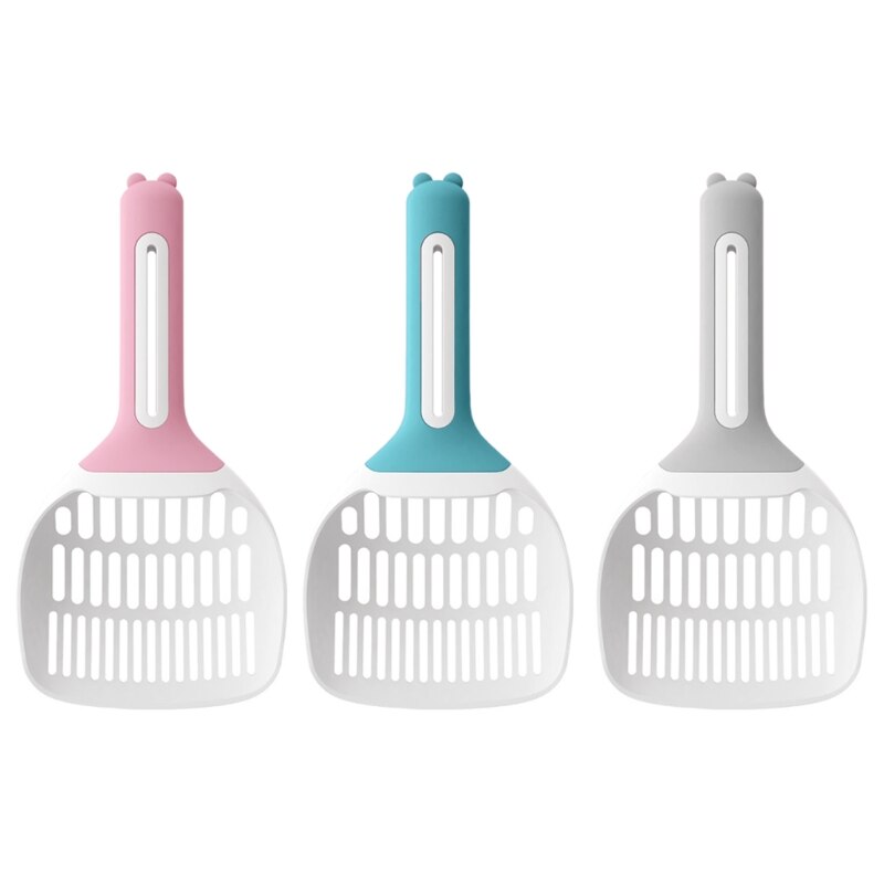 Y5GB Cat Litter Scoop Eco-friendly PP Sifter Deep Shovel Long Handle Poop Sifting Kitten Pooper Lifter Grey/Blue/Pink