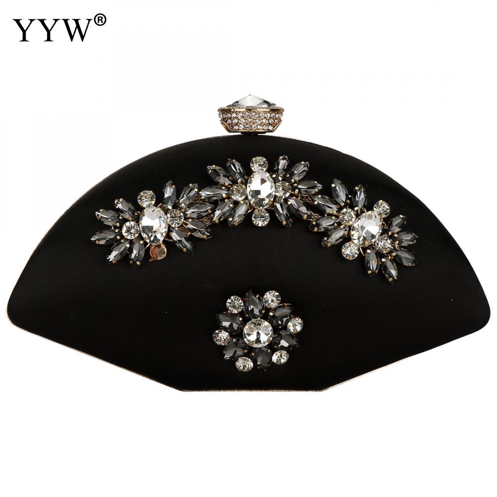 Women'S Bag Over Shoulder Clutch Bag For Women Rhinestone Evening Clutches With Luxury Wedding Purse Female Handbags Bolso: black