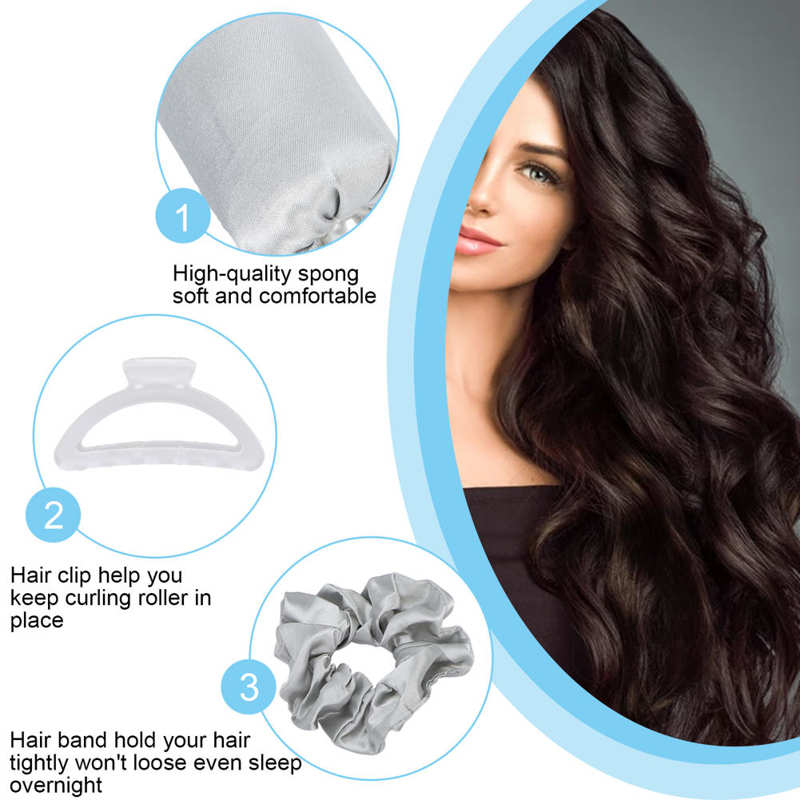 Heatless Curling Rod Headband No Heat Curls Ribbon Hair Rollers Sleeping Soft Headband Hair Curlers DIY Hair Styling Tool