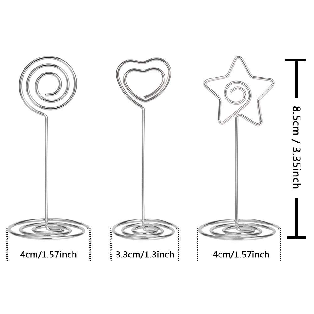 30 stk bordnummerholdere bordkortholdere fotostativer memo clips til fester bryllup kontor , 5 assorterede designs til mul