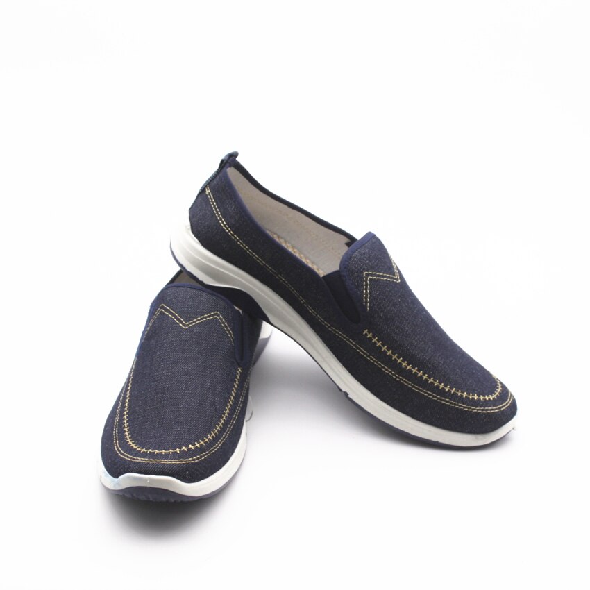 Cresfimix herre forår & sommer slip on canvas sko mandlige marineblå komfortable flade sko herre seje og bløde loafers