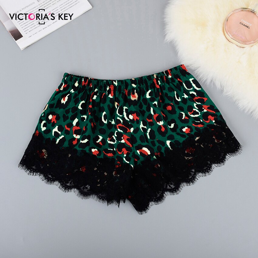 Victoria's Sleutel Sexy Kant Pyjama Groen Luipaard Cami Top En Shorts Animal Print Nachtkleding Vrouwen Zomer Pyjama Set Nachtkleding