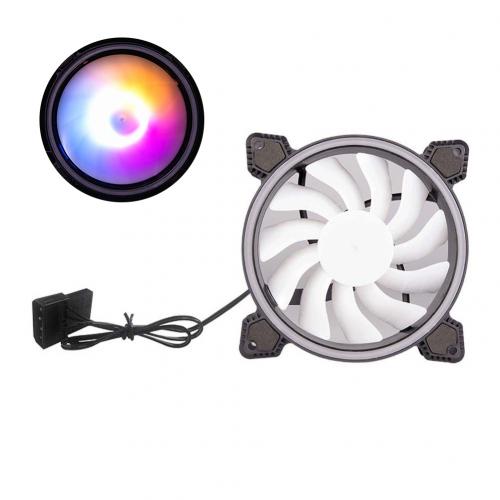 Mute LED RGB Light Color Changing Heatsink Cooling Fan Computer Case Cooler